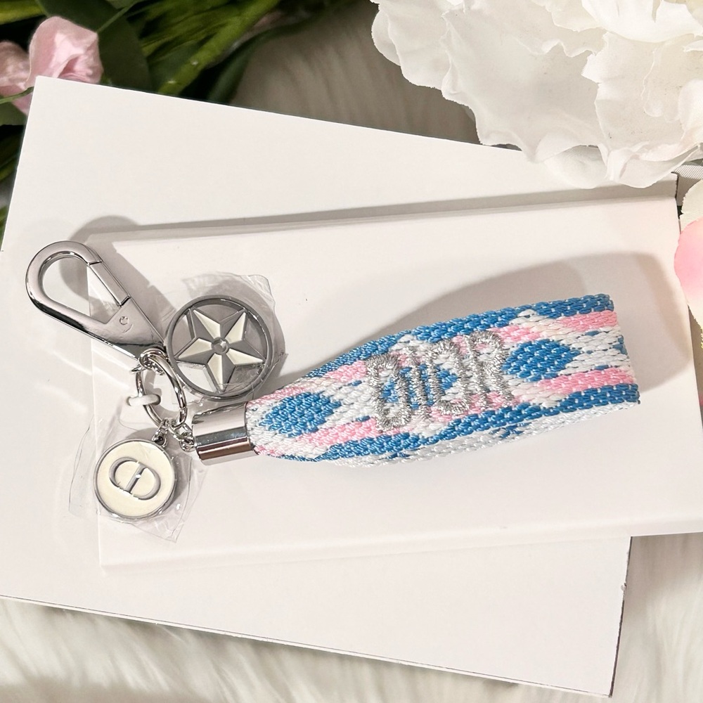 Dior Blue and Pink Keychain with Dior Charms - Picture 2 of 7
